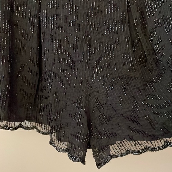 Free People black sequined 3/4 sleeve romper | Animal Instincts Playsuit | Sz 4 - Picture 8 of 11